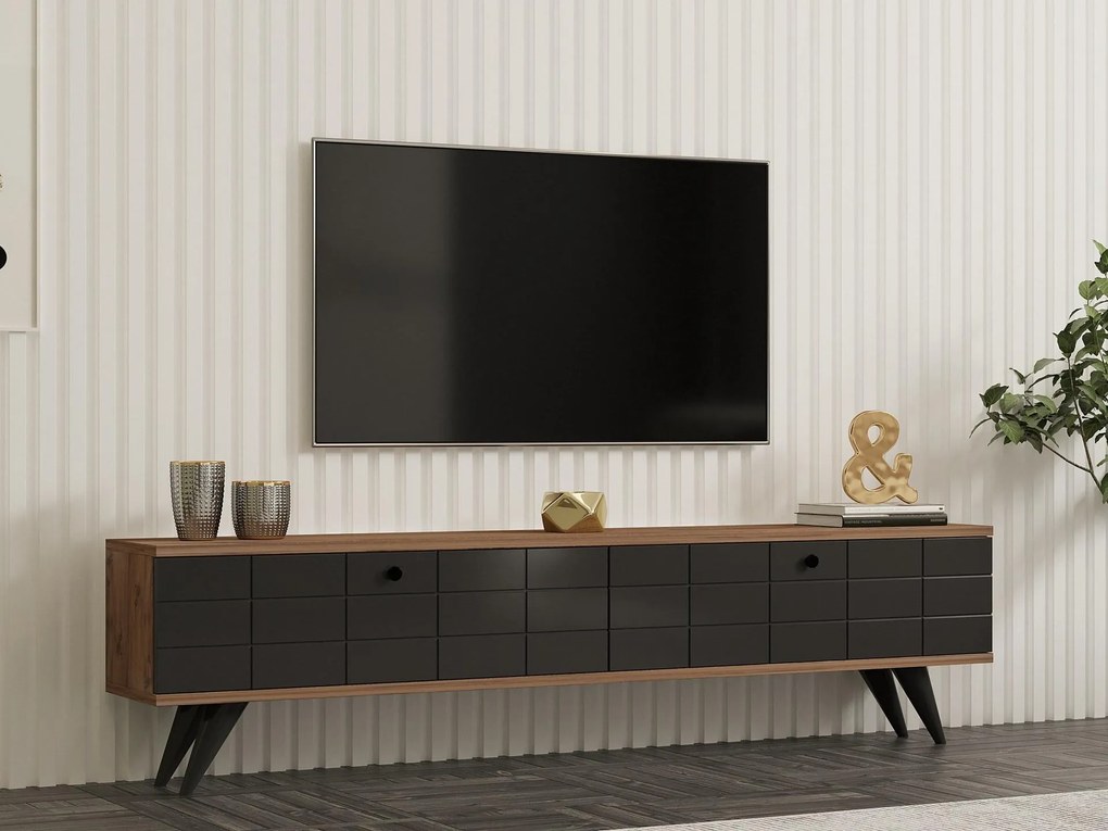 TV stolík/skrinka Butepe (antracit + borovica atlantická) . Akcia -15%. Vlastná spoľahlivá doprava až k Vám domov. 1095157