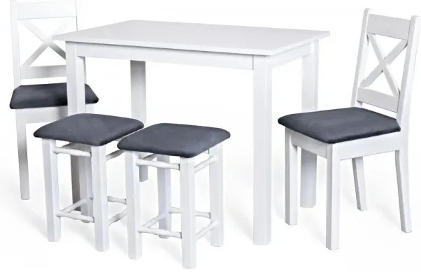 Jedálenský komplet VITO 1+2+2 biely