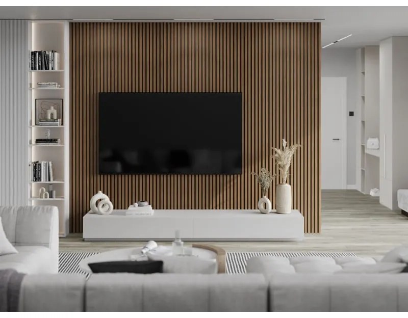 Mexen Lam-F, akustické stenové lamely 275 × 31,5 cm, filc 6 mm, dub moka, S105-275317-2812-074