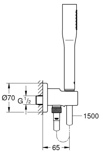 GROHE 26404000 - Ručná sprcha STICK s hadicou a držiakom lesklý chróm