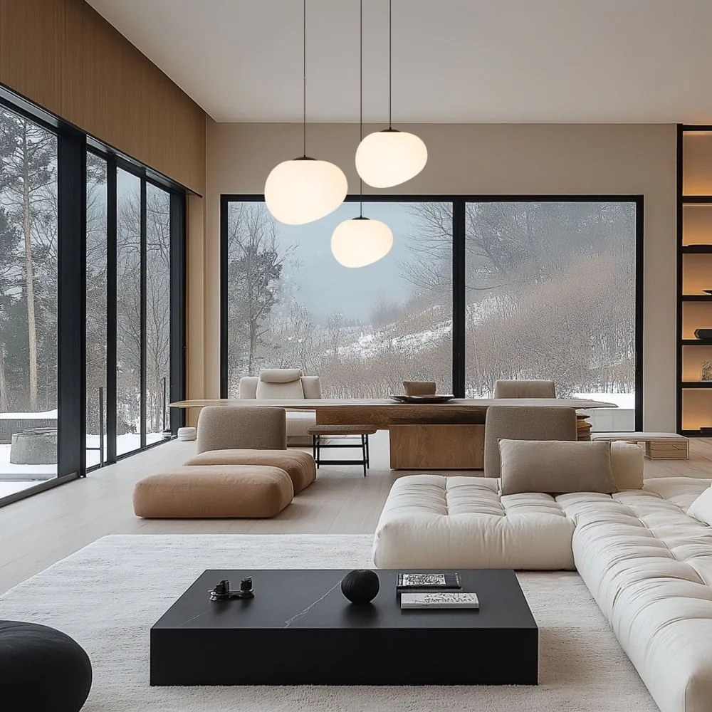 Čierno-biele závesné svietidlo ø 25 cm Stones – Candellux Lighting