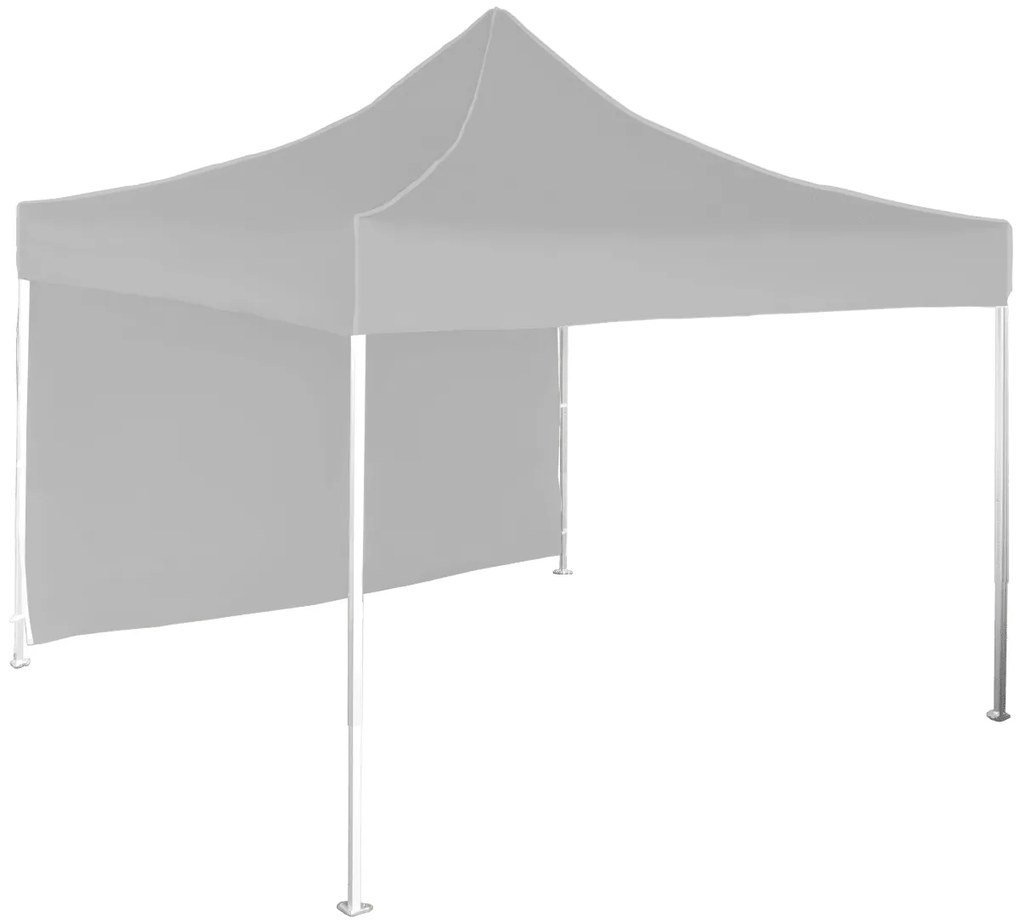 Rýchlorozkladací nožnicový stan 3x3m – hliníkový, 1 bočná plachta, Sivá / antracitová