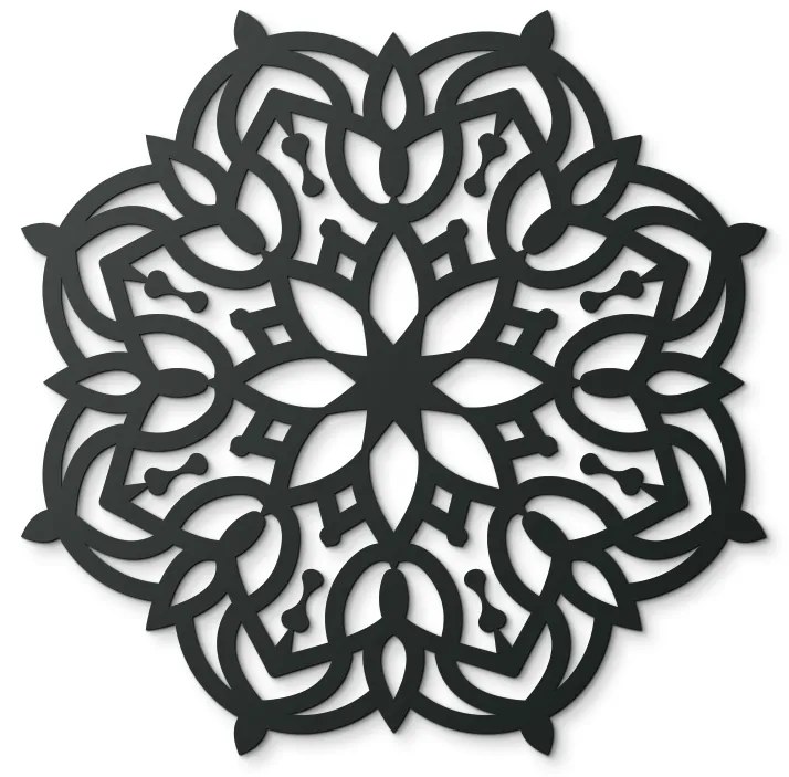 drevko Mandala na stenu Rast Rozmer obrazu: 44,5 x 44,5 cm, Farba dekorácie: Čierna