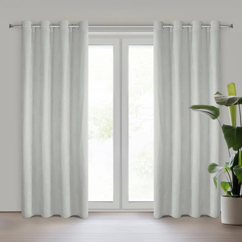 ZÁVES NA KRÚŽKOCH VANI 140X250 CM STRIEBORNÁ