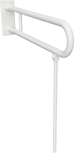Bemeta Design HELP: Madlo, 600 mm, v tvare U, sklopné, s opornou nohou, s krytkou, biela - 301307073N