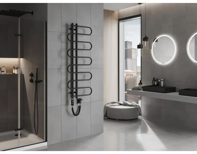 Mexen Kiso, elektrické vykurovacie teleso 1200 x 500 mm, 300 W, čierna, W114-1250-500-2300-70