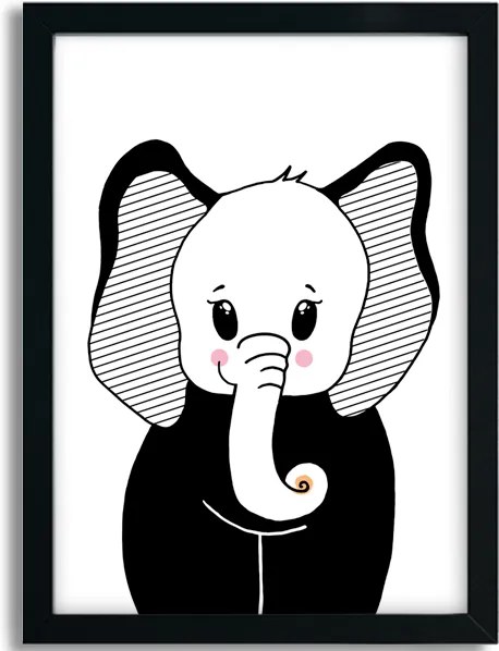 Obraz pre deti - Čiernobiely sloník 32x42 cm