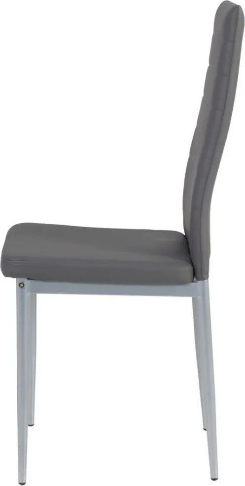 Jedálenský set (3 diely) Duo, šedý betón/sivá ekokoža