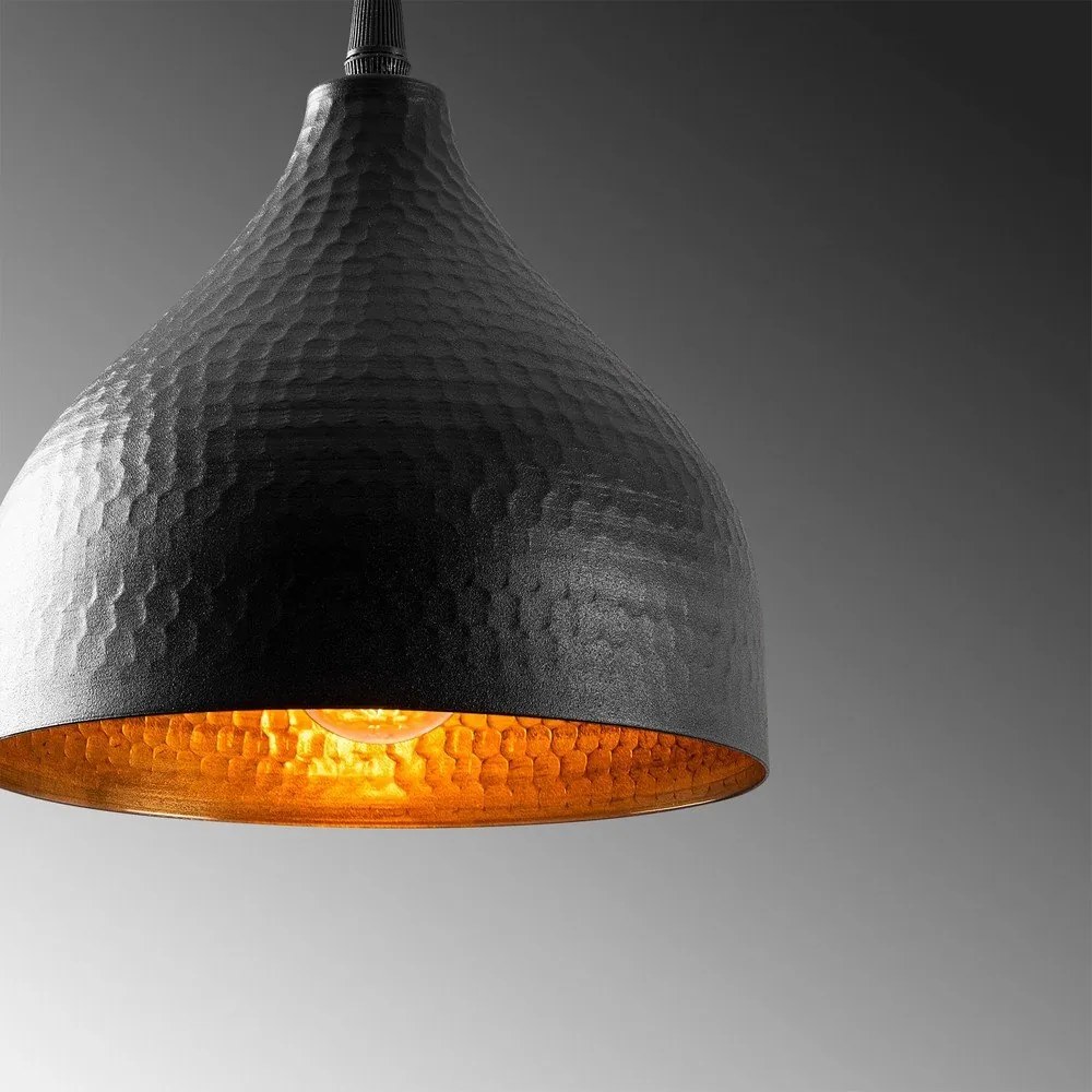 Čierne závesné svietidlo s kovovým tienidlom ø 18 cm Tattoo – Opviq lights