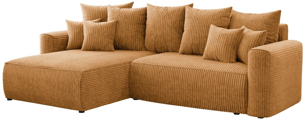 Rohová sedačka Baria (L) (horčicová). Akcia -20%. Vlastná spoľahlivá doprava až k Vám domov. 1133079