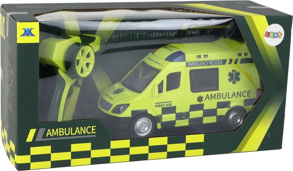 LEAN Toys Diaľkovo ovládaná žltá sanitka so svetlami