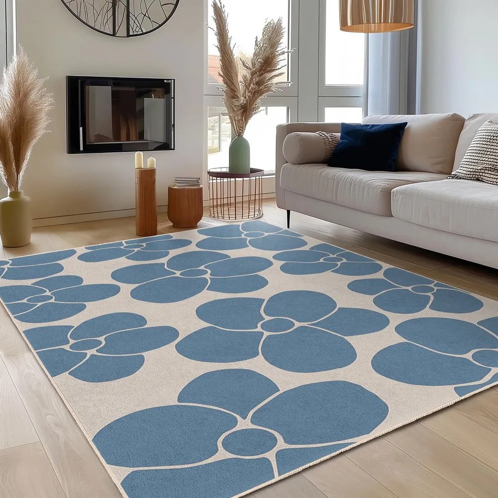 Modrý prateľný koberec 120x180 cm Blue Meadow – Mila Home
