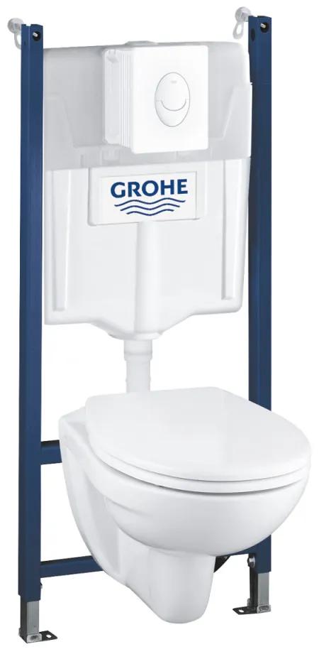 GROHE Solido Compact - Set závesné WC s inštalačným systémom, ovládacie tlačidlo, sedátko so SoftClose, alpská biela 39116000