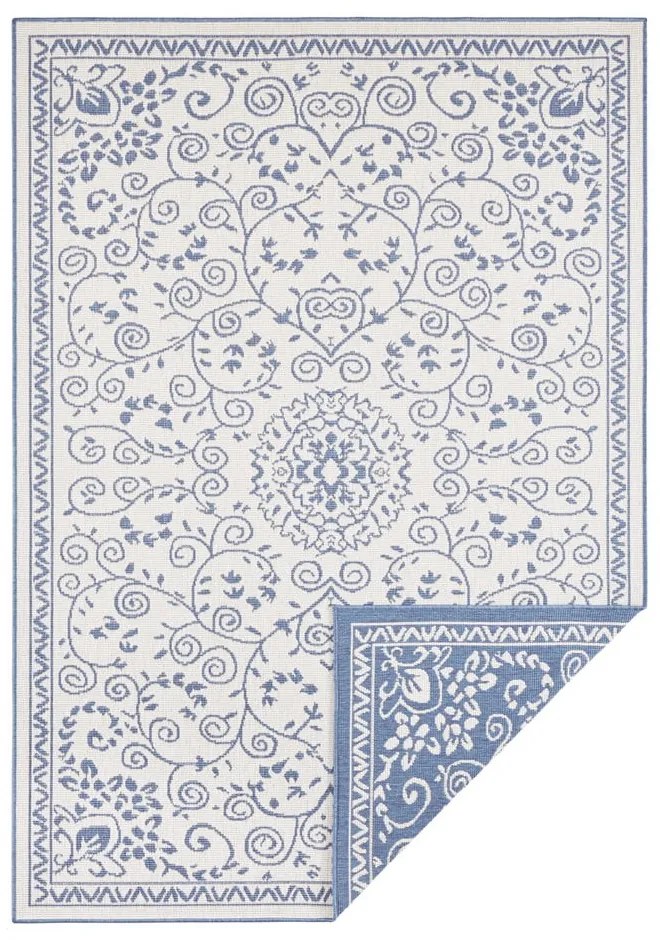 Modro-krémový vonkajší koberec NORTHRUGS Leyte, 200 x 290 cm