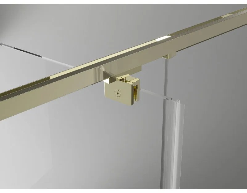Mexen Exo, dvojité výklopné sprchové dvere 70 cm, číre sklo, zlatá, 8182-070-000-50-00