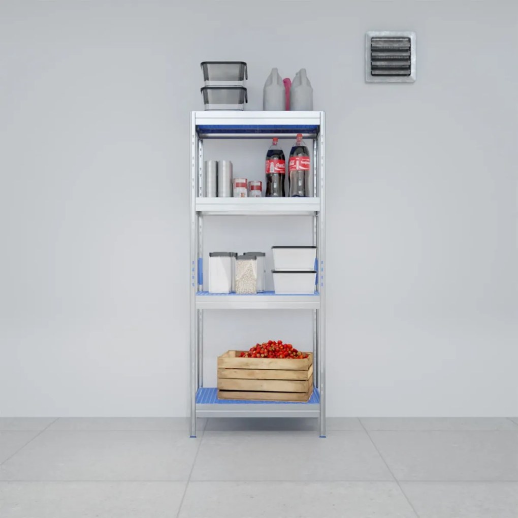 Hliníkový regál GASTRO 180x75x50 cm, 4x plastová polypropylénová polica