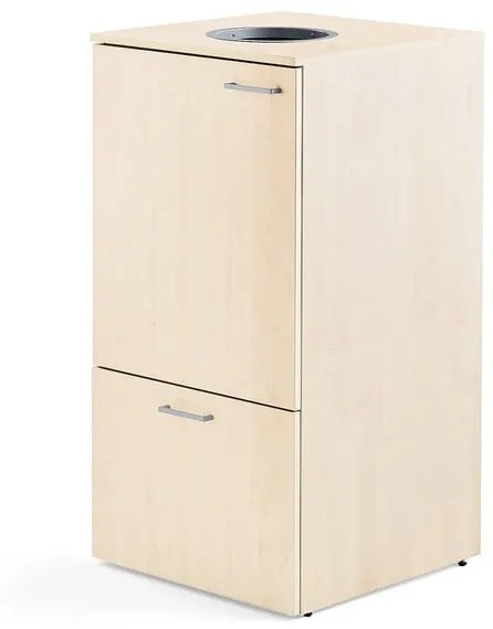 Kôš na triedenie odpadu FAHRENHEIT, 1 zásuvka, breza, 1 kôš + 2x25 L box