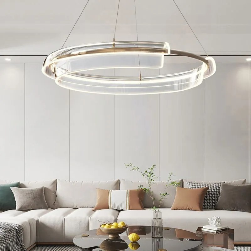 Toolight Toolight, LED závesné svietidlo 58cm s diaľkovým ovládaním APP1672-CP, zlatá matná, OSW-06137
