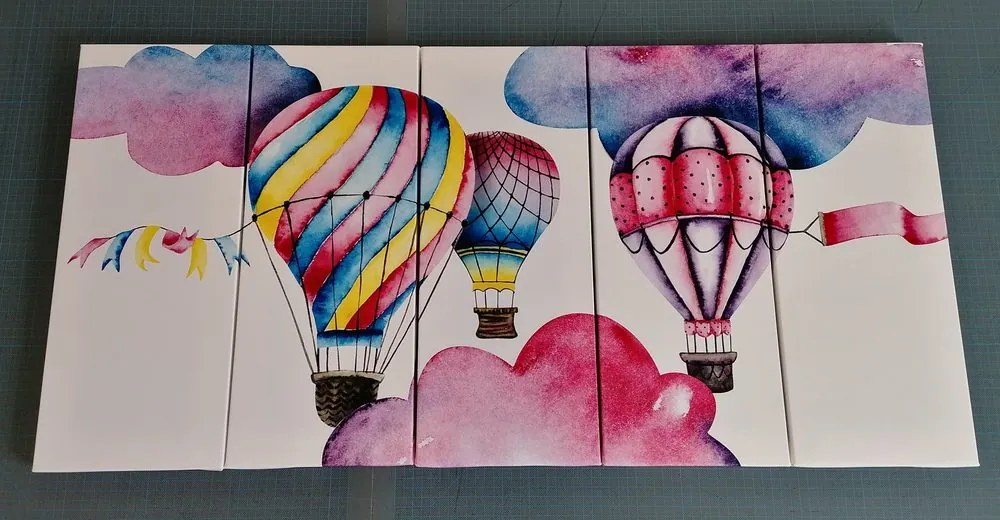 5-dielny obraz vyhliadkový let balónom
