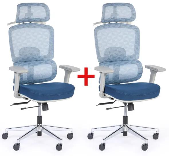 Kancelárska stolička TERRY 1+1 ZADARMO, modrá