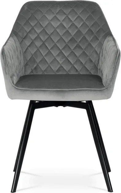 Jedálenská stolička zamatová, sivá DCH-425 GREY4