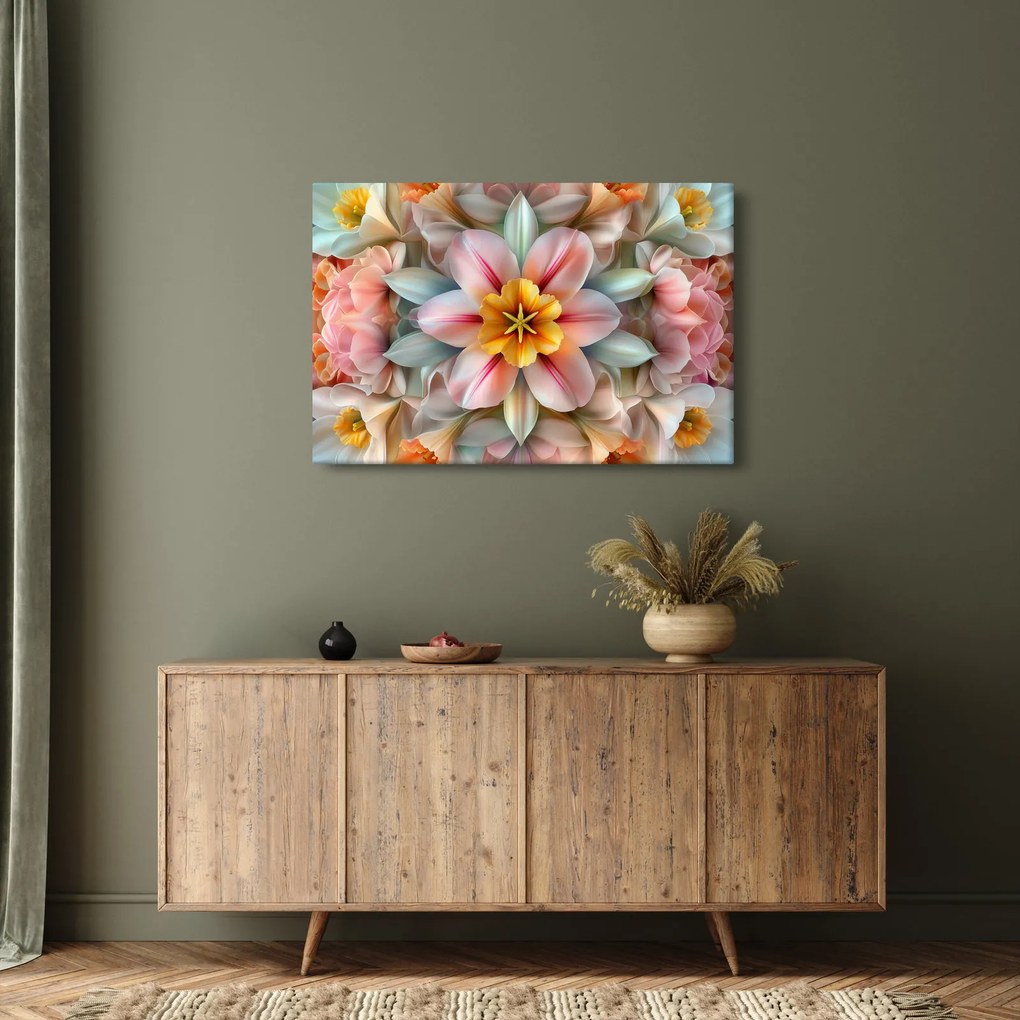 Obraz - Kaleidoskopický kvet (90x60 cm)