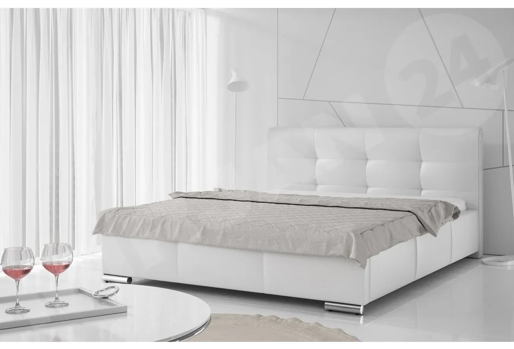 Posteľ Landron, Rozmer postele: 180x200, Dostupné poťahy: ekokoža Soft 011 (čierna)