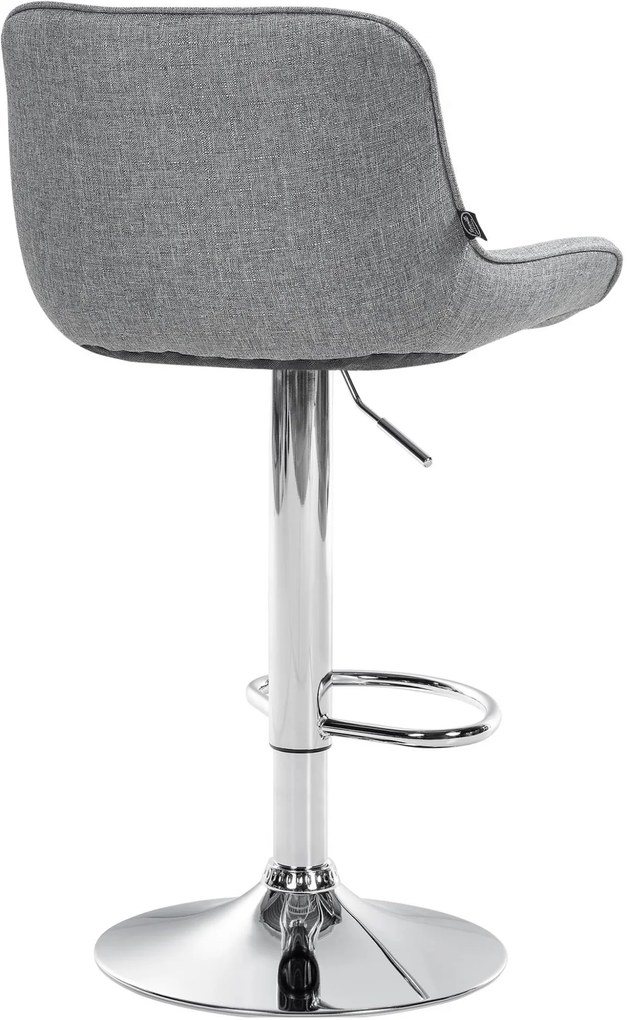 Design-Shop 2x Barová stolička Vonore - látka, chróm - Sivá