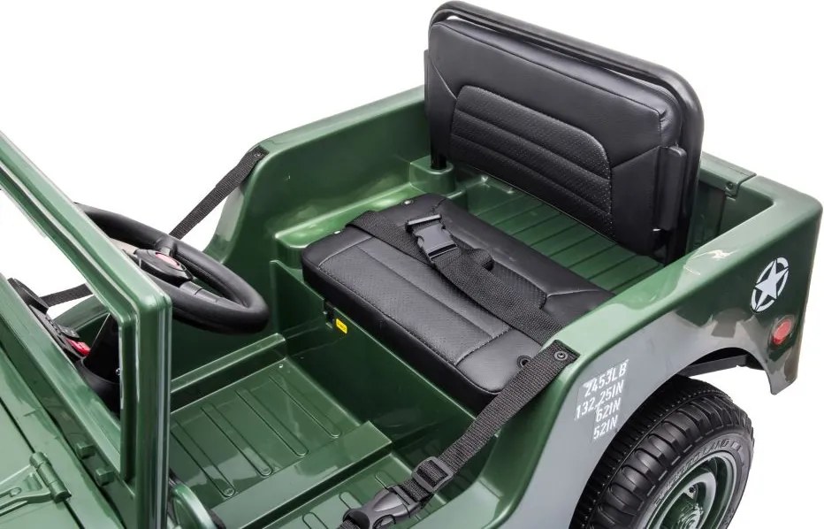 LEAN CARS Elektrické autíčko na akumulátor JH-103 armádne zelené 4x4