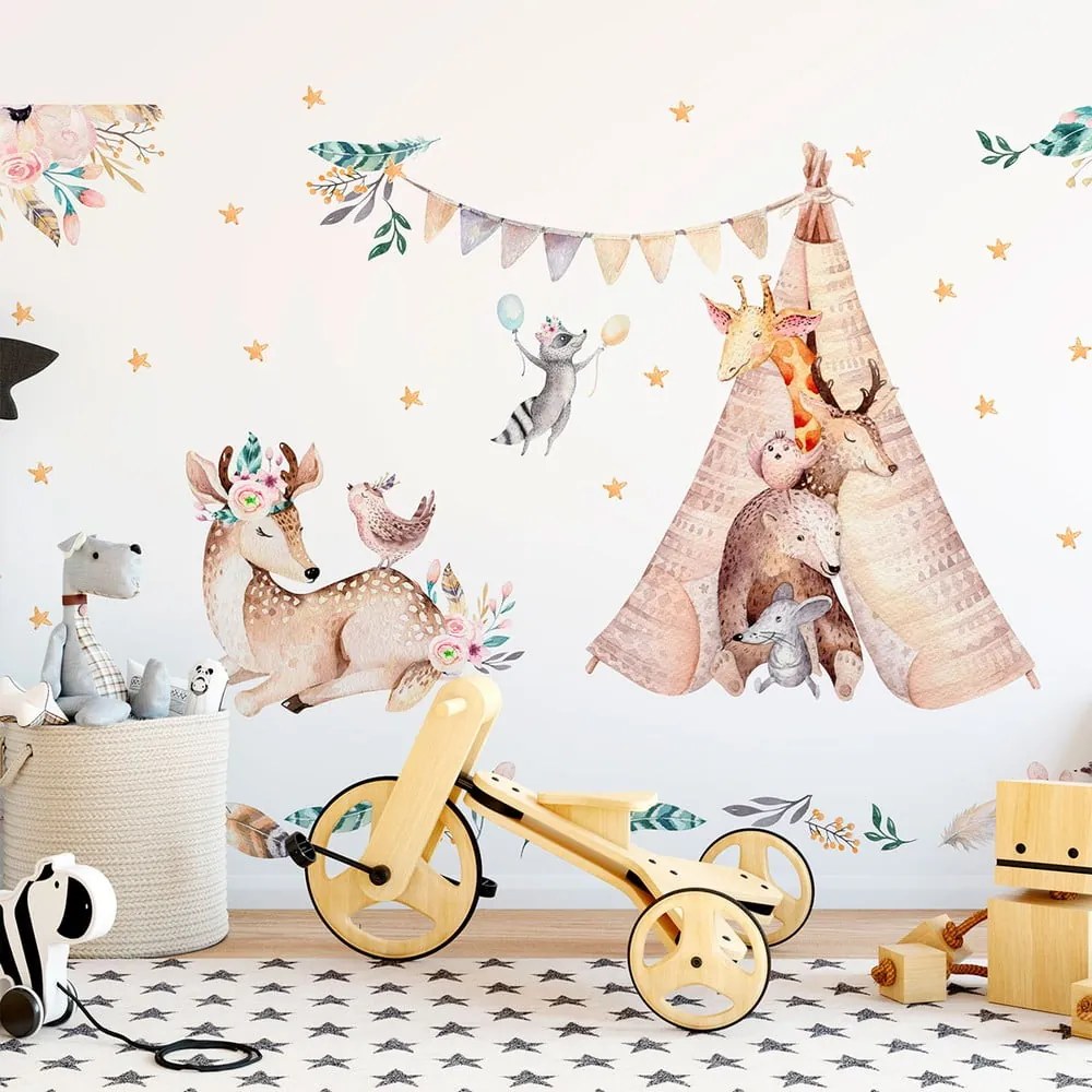 Detské samolepky na stenu Ambiance Rabbits Woodland