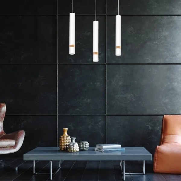 Luster na lanku JOKER WHITE WOOD 3xGU10/8W/230V