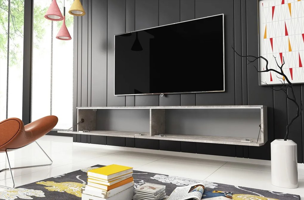 AKCIA - TV stolík Lowboard D 180 cm - betón smart