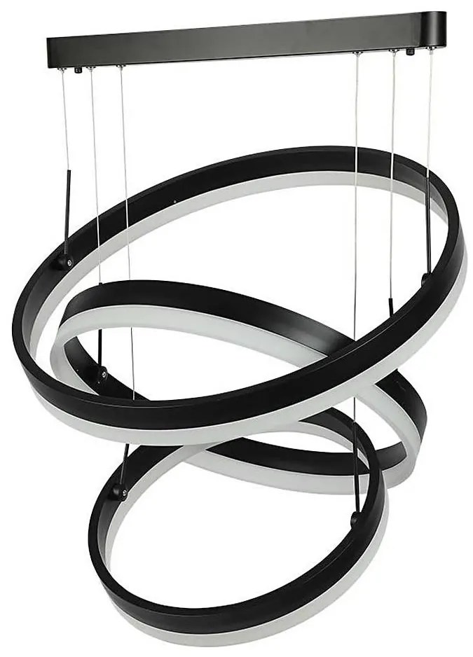 LED Stmievateľný luster na lanku LED/86W/230V 3000K čierna