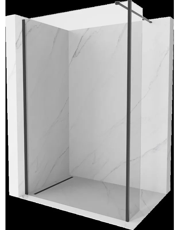 Mexen Kioto sprchová stena Walk-in 90 x 40 cm, transparentná, čierna - 800-090-212-70-00-040
