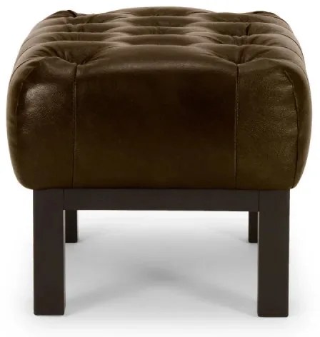 furniture-nabytek.cz - Masívny taburet Chesterfield Kingsfield z pravej kože, hnedý