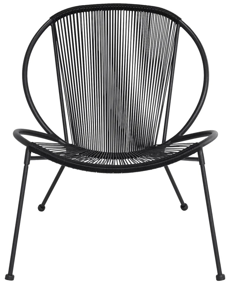STRING Záhradné kreslo, 73 × 62 × 77 cm, kov, plast, čierne
