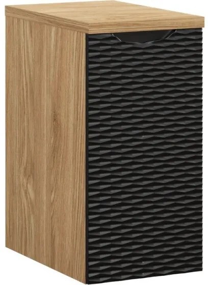 Kúpeľňová zostava Ocean s doskou, umývadlami a skrinkami 120 cm čierna/dub olejovaný