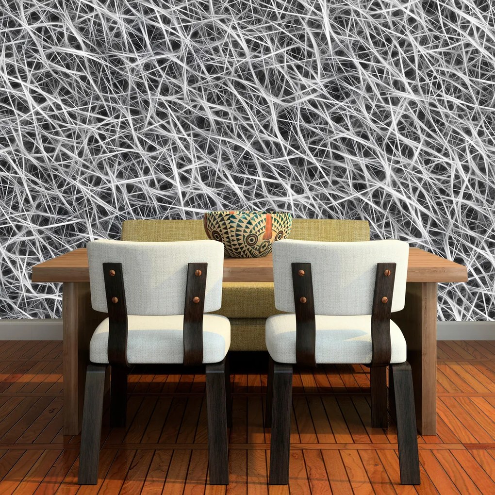 Sablio Tapeta Biele vlákna - 336x220 cm
