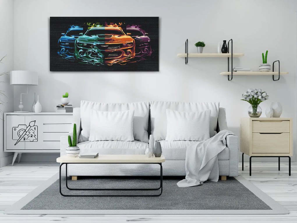 Gario Maľovanie podľa čísel Farebné trio Rozmery: 80 x 40 cm, Rámovanie: S vnútorným rámom