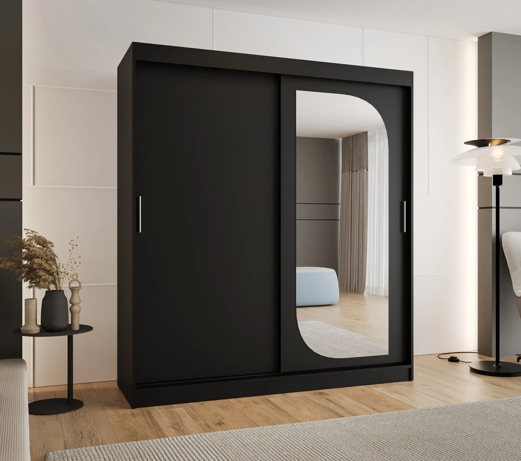 Šatníková skriňa 180 cm Lulu (čierna). Akcia -20%. Vlastná spoľahlivá doprava až k Vám domov. 1125979