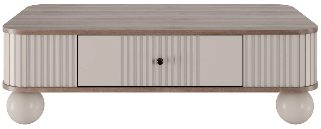 Konferenčný stolík Vespera 103x60 cm - kašmírová / orech / čierna / kašmírové nohy