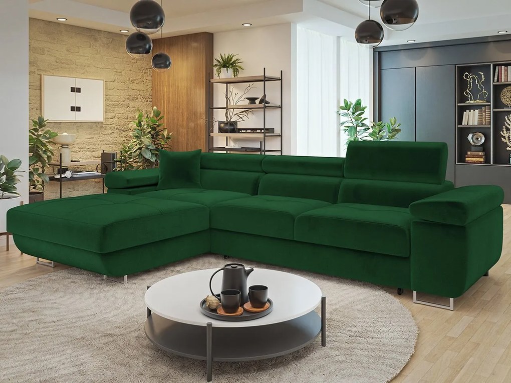 Rohová rozkladacia sedačka v tvare L Torezio Mini, Dostupné poťahy: Manila 18, Strana: pravá