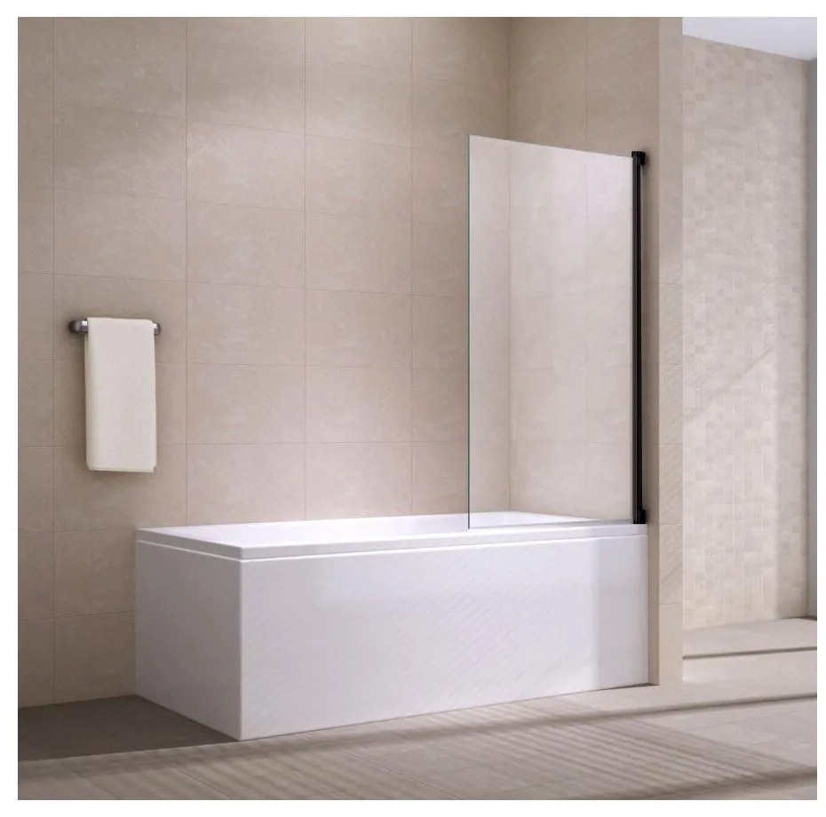 EVORA Čierna 6mm, 80x140 Vaňová zástena