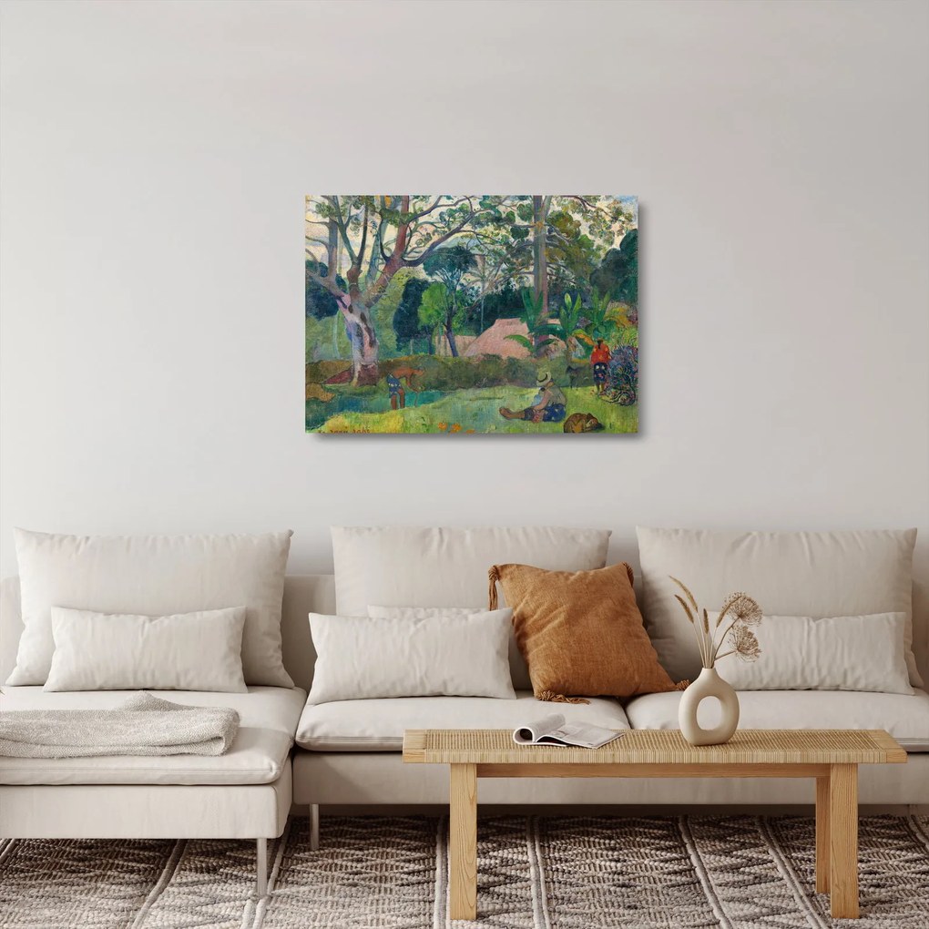 Sklenený obraz - Paul Gauguin, Te raau rahi (The Big Tree), reprodukcia (70x50 cm)