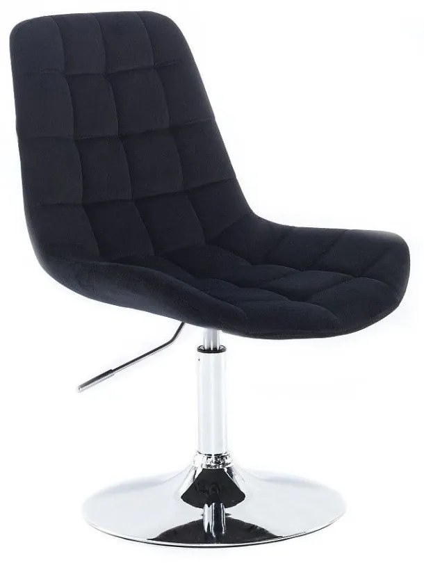 LuxuryForm DESIGN Stolička PARIS VELUR na striebornom tanieri - čierna