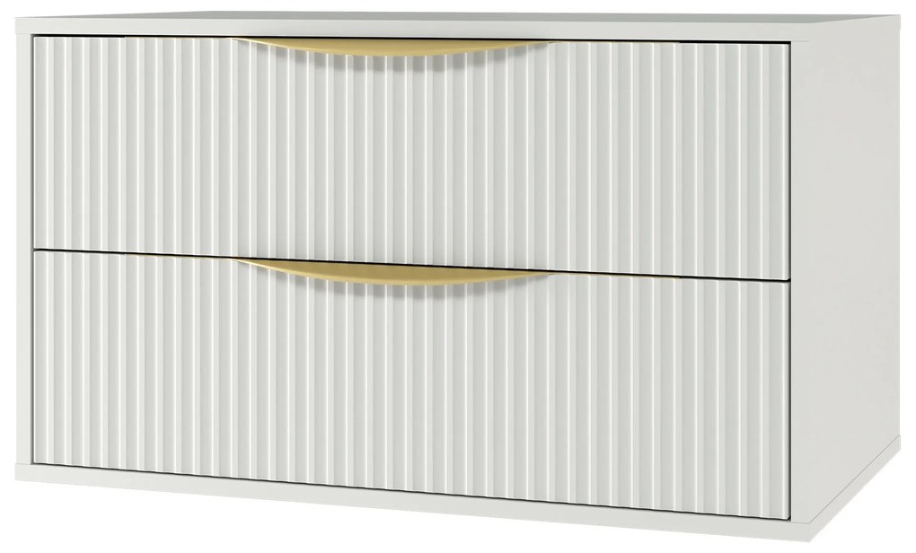 Závěsná skříňka pod umyvadlo Avila s deskou 80 cm bílá/zlatá