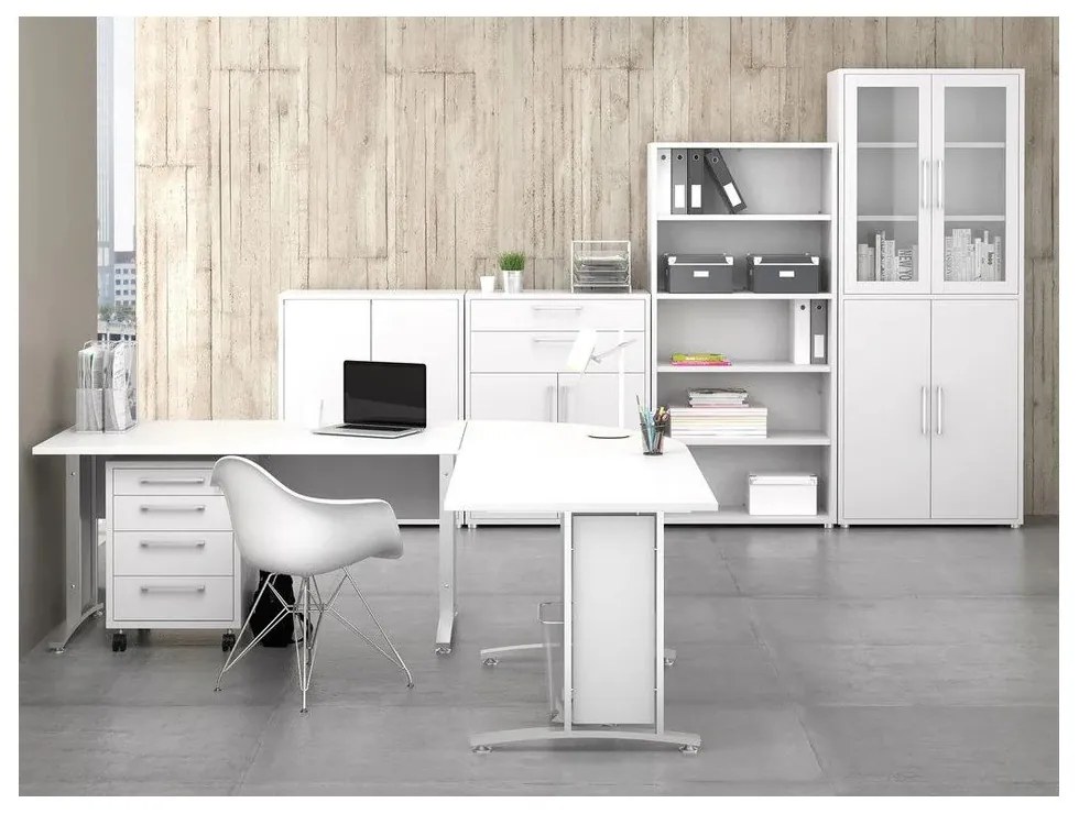 Biela modulárna knižnica 89x189 cm Prima – Tvilum