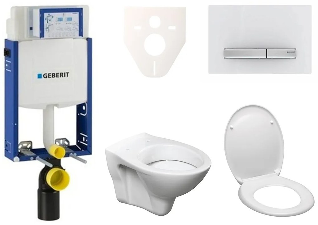 Cenovo zvýhodnený závesný WC set Geberit na zamurovanie + WC S-Line S-line Pro 110.302.00.5ND8