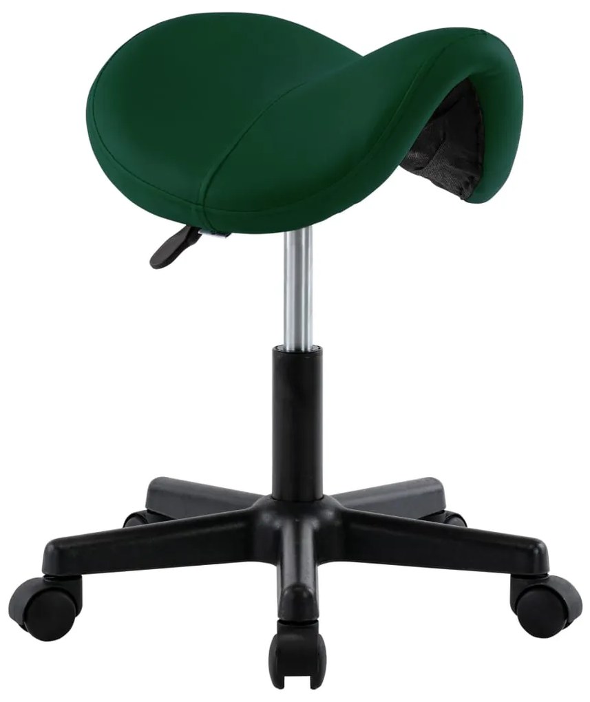 vidaXL Pracovná stolička zelená umelá koža