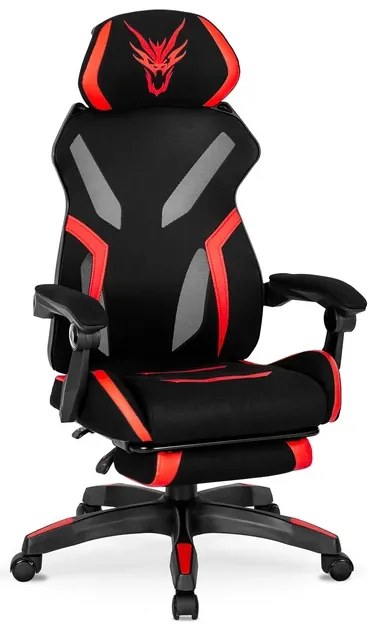 Polohovateľné herné kreslo s podrúčkami Blade červeno čierne